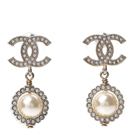 chanel pearl and diamond earrings|Chanel earrings outlet.